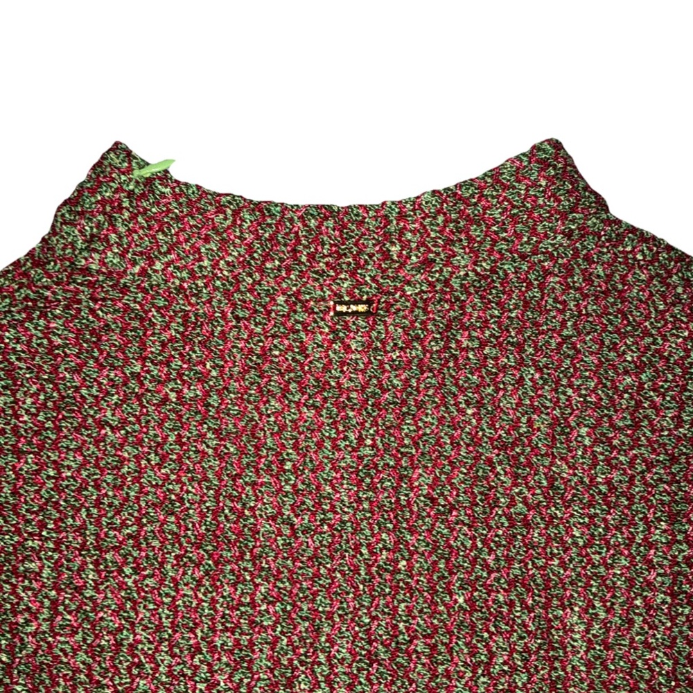 NEW St. John Sport By Marie Gray Red Tan Sweater Sleeveless Wool Size Large - Picture 3 of 4